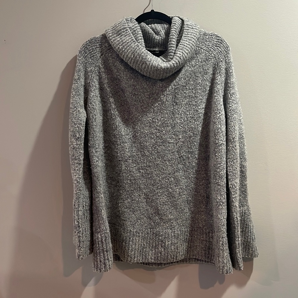 Gray turtleneck sweater